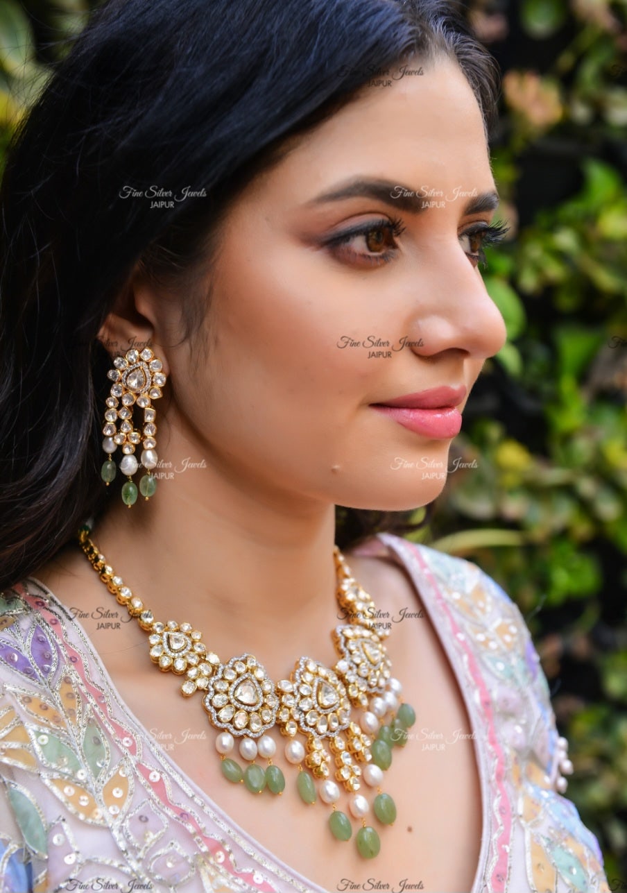 PRISTINE POLKI NECKLACE SET finesilverjewels