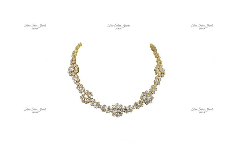 FLORAL POLKI NECKLACE finesilverjewels