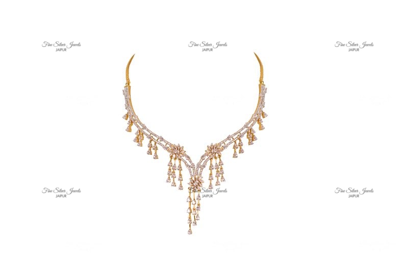 GOLD FINISH SWAROVSKI NECKLACE finesilverjewels