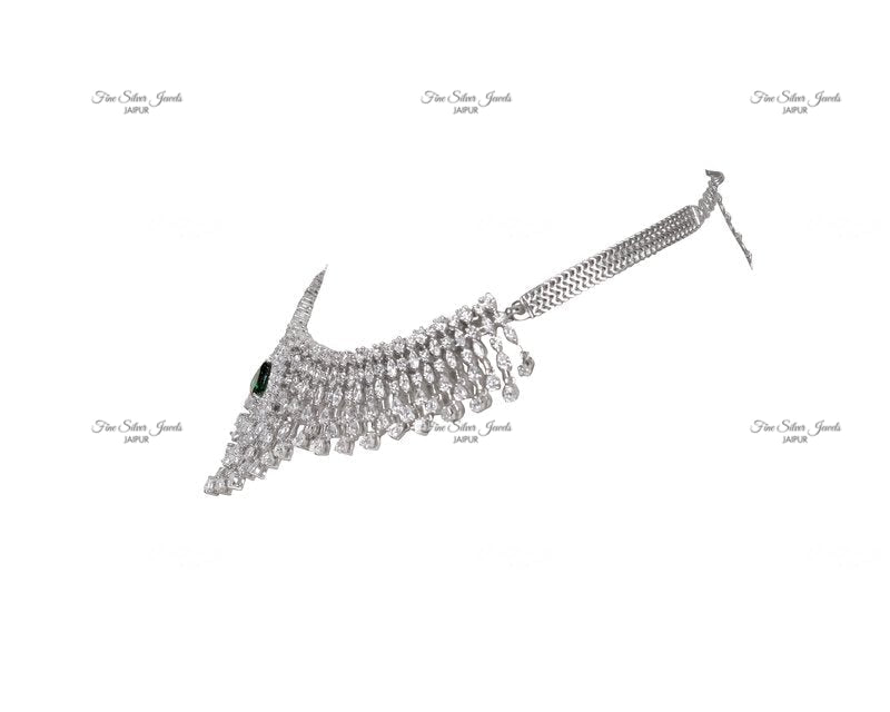 SWAROVSKI NECKLACE WITH GREEN RUSSIAN STONE finesilverjewels