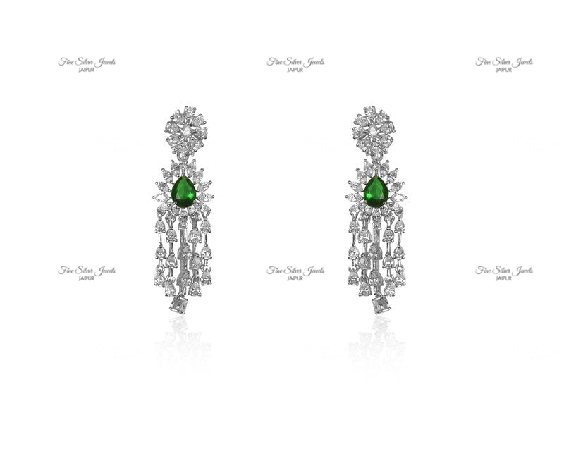 SWAROVSKI NECKLACE WITH GREEN RUSSIAN STONE finesilverjewels