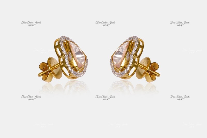 HEART POLKI EARRINGS finesilverjewels