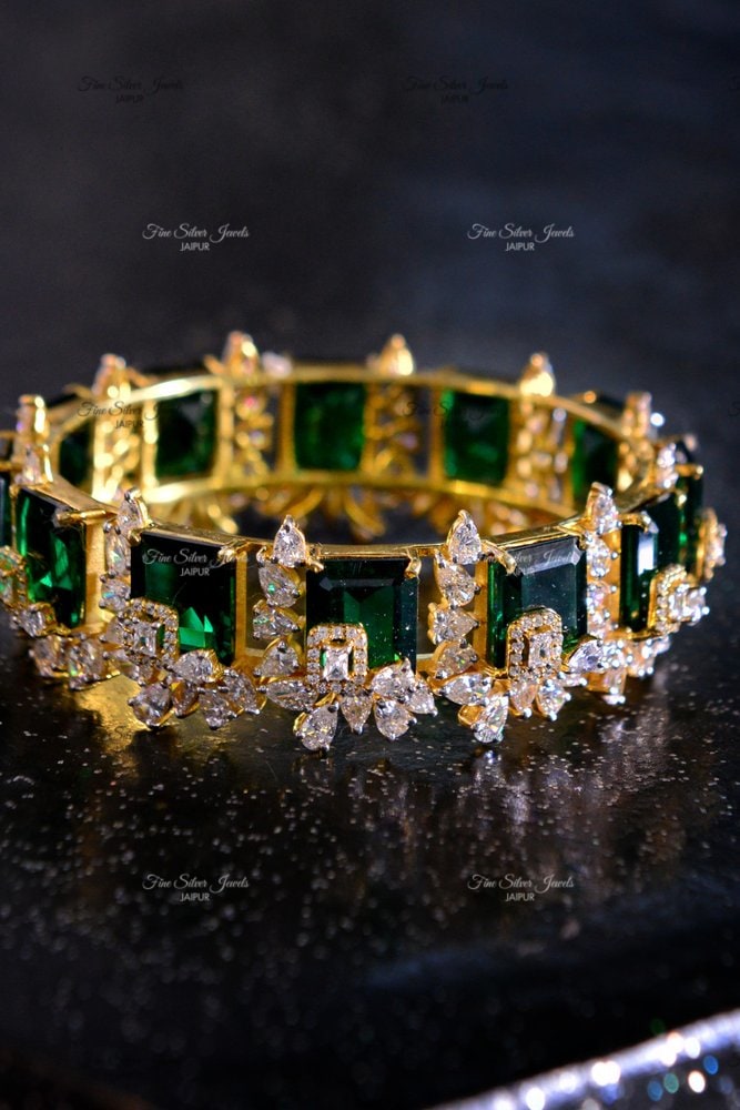 POWER OF GREEN BANGLE finesilverjewels