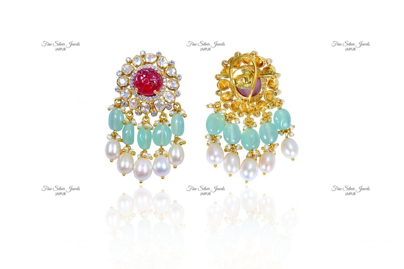 FLORAL PEARL EARRINGS finesilverjewels