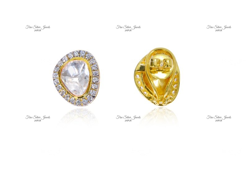 TRIANGLE POLKI STUDS finesilverjewels