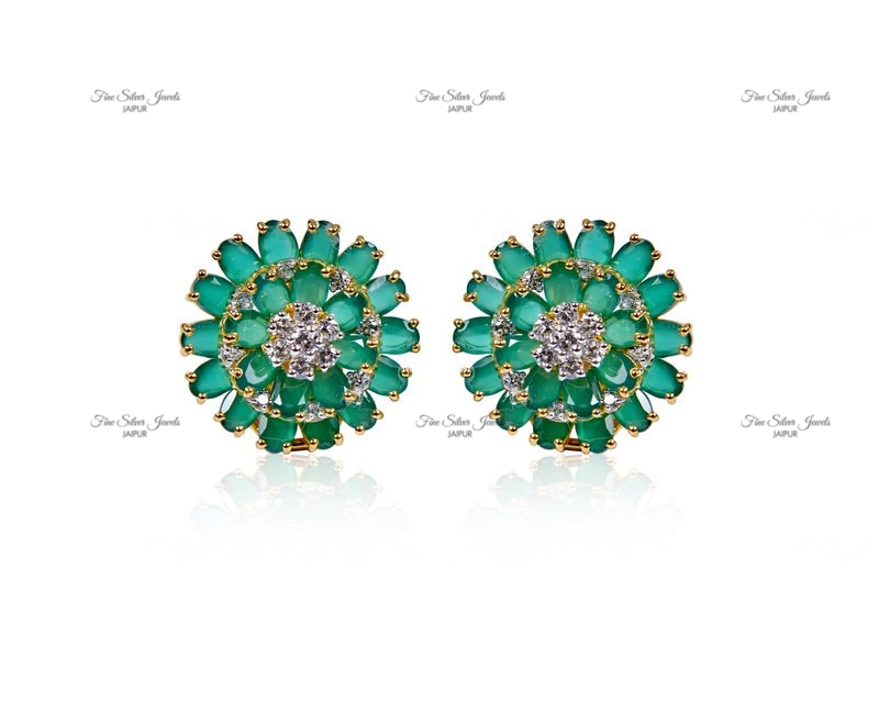GREEN ONYX EARRINGS finesilverjewels