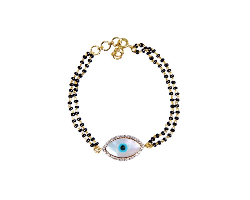 Buy Pipa Bella by Nykaa Fashion Black Evil Eye Mangalsutra Bracelet Online