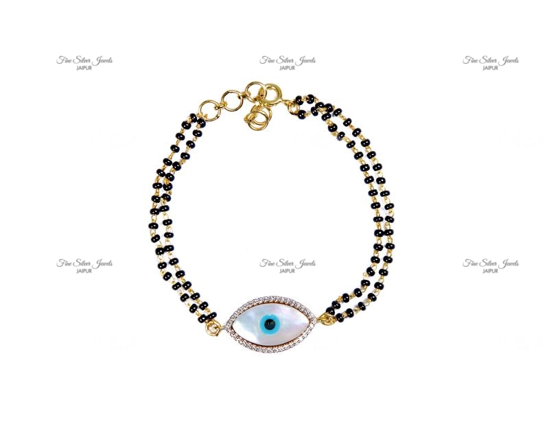 EVIL EYE MANGALSUTRA BRACELET finesilverjewels