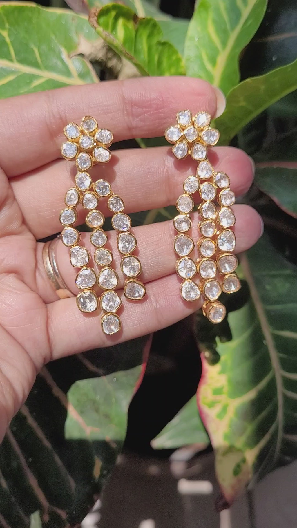 925 silver LONG POLKI EARRINGS