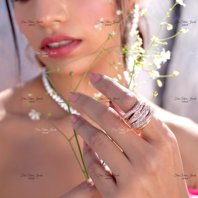 925 Stylish Silver Sparkle Harder Ring