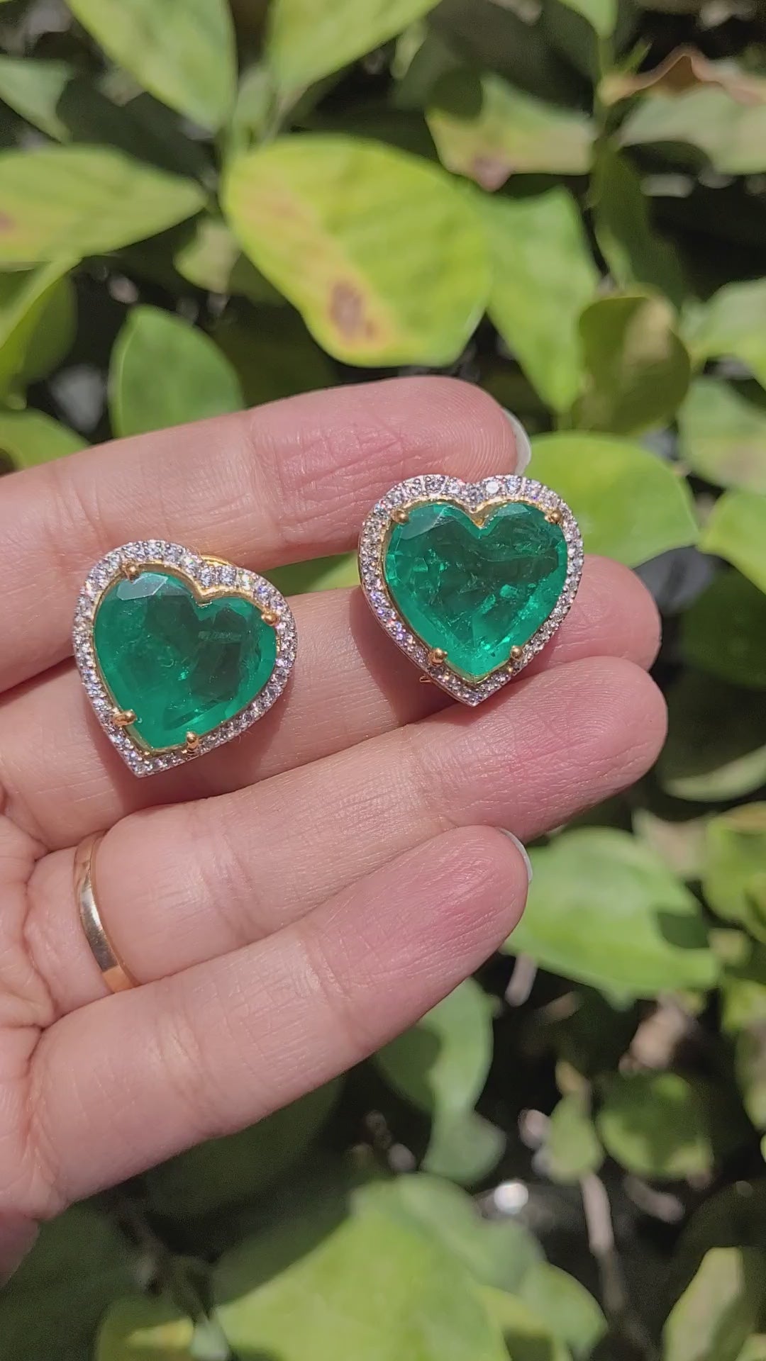 925 SILVER GREEN DOUBLET EARRINGS