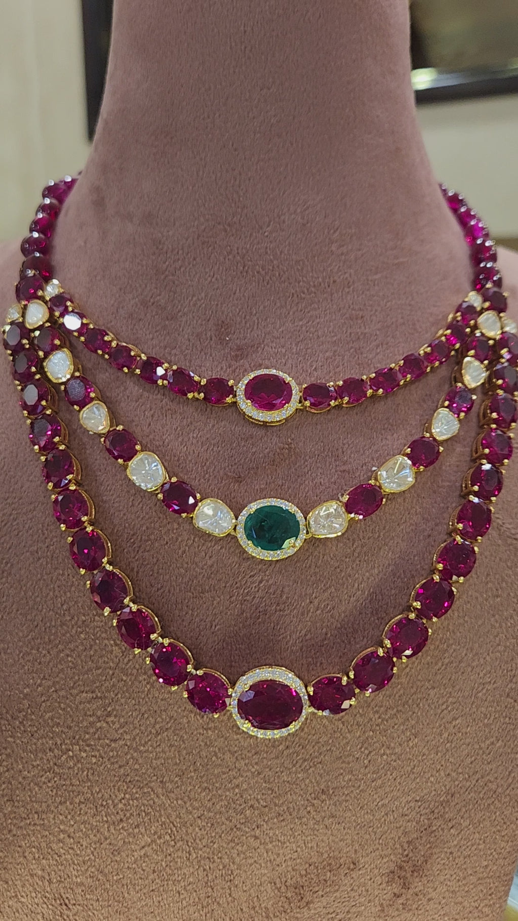 925 silver Dhara Polki Necklace