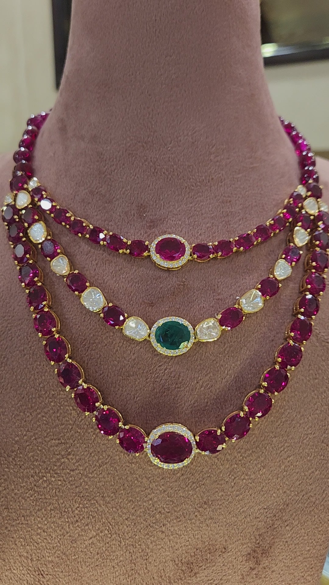 925 silver Dhara Polki Necklace