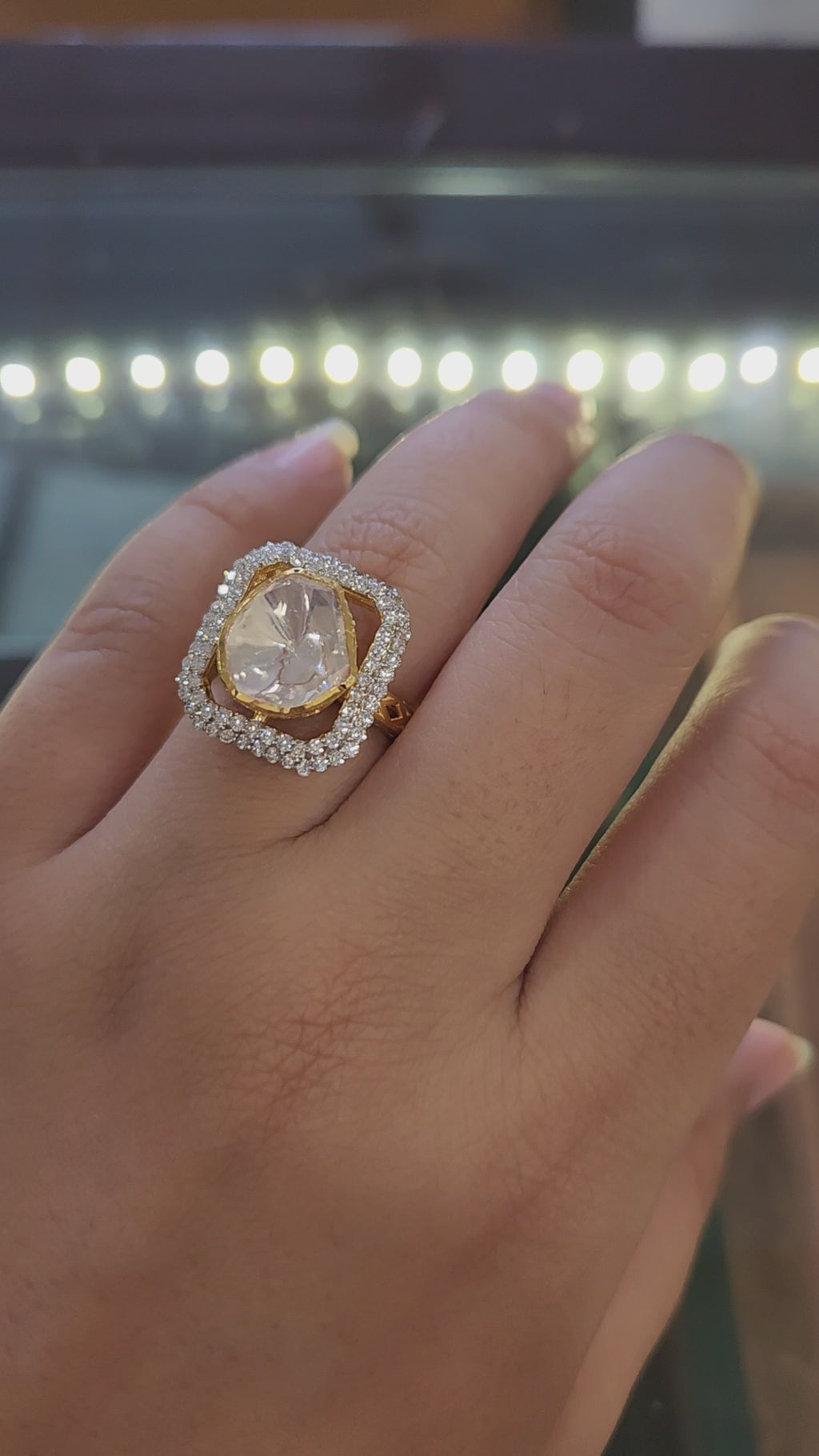 925 Silver Raag Polki Ring